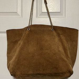 Sezane suede leather tote bag